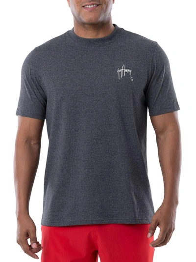 Guy Harvey Mens Heathered Crewneck Graphic T-shirt In Grey