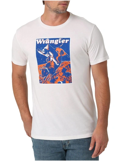 Wrangler Mens Logo Crewneck Graphic T-shirt In White