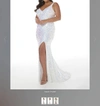 Christina Wu Sewuin Gown 16960 In White Irridescent In Multi