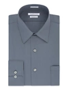 Van Heusen Mens Poplin Regular Fit Button-down Shirt In Grey