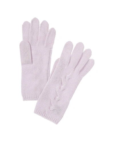 Portolano Chunky Cable Cashmere Gloves In Purple