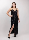 Bereal Luna Sequin Dress In Black In Black