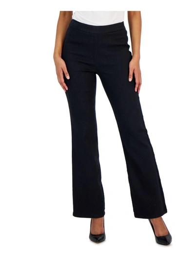 Anne Klein Womens High Rise Pull On Flared Pants In Blue