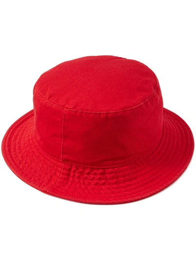 Sun + Stone Mens Twill Fitted Bucket Hat In Red