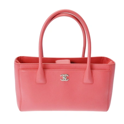 Pre-owned Chanel Executive Leather Tote Bag () In Pink