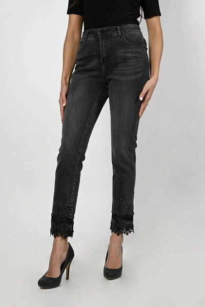 Frank Lyman Denim Pants In Black