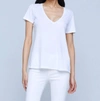 L AGENCE DAIJA RELAXED V-NECK TEE IN WHITE
