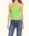 AMANDA UPRICHARD MELONIE BOW HALTER TOP IN APPLE