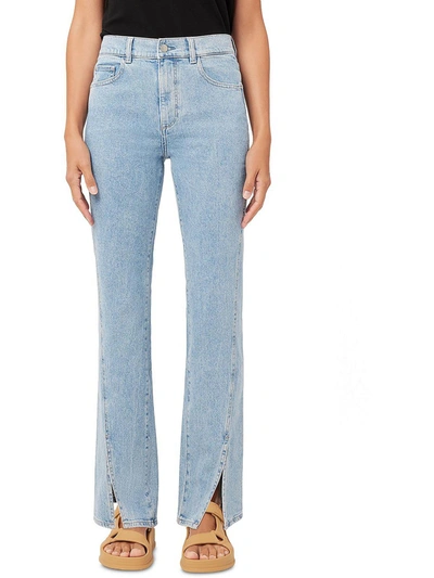 Dl1961 Patti Womens Slit Hems High Rise Straight Leg Jeans In Multi