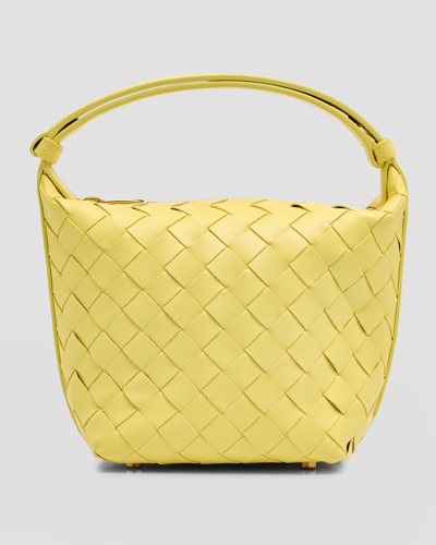 Bottega Veneta Women's Candy Wallace Intrecciato Leather Top-handle Bag In Topaz