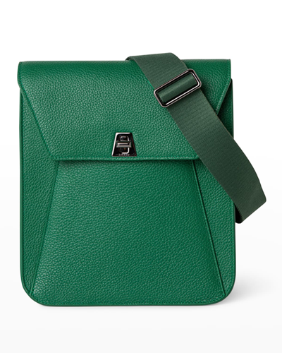 Akris Anouk Small Leather Messenger Bag In Aloe