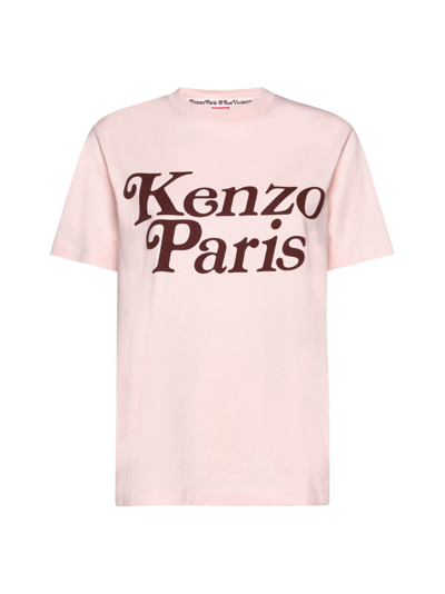 Kenzo Logo Printed Crewneck T In Pink