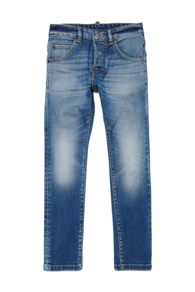 Dsquared2 Kids' Cool Guy Logo-patch Straight-leg Jeans In Denim Chiaro