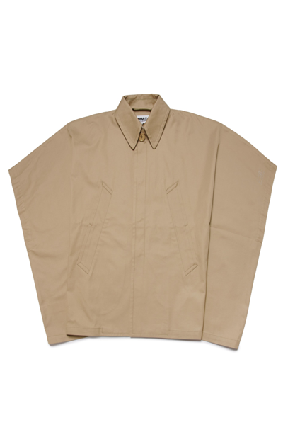 Mm6 Maison Margiela Kids' Mm6j69u Jacket Maison Margiela Formal Twill Poncho In Neutrals