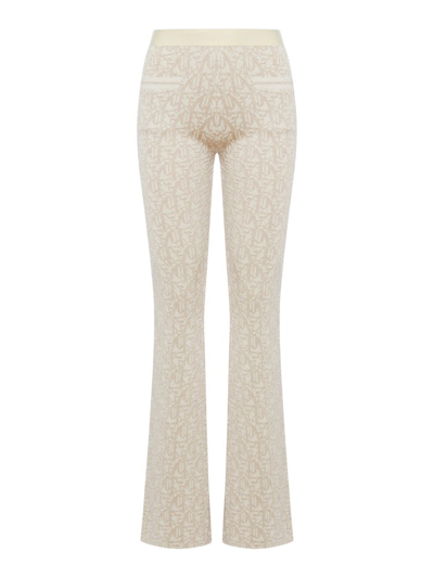Palm Angels Monogram Jacquard Knitted Pants In Beige