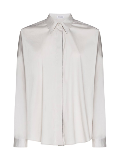 Brunello Cucinelli Collared Buttoned Shirt In White