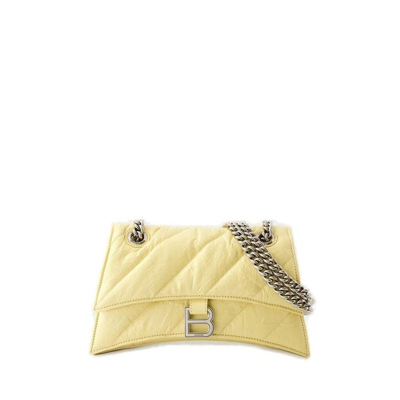 Balenciaga Crush Shoulder Bag In Yellow