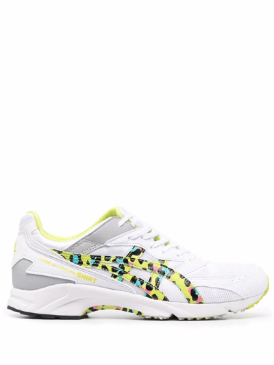 Comme Des Garçons White And Lime Asics Trainers In 2 Yellow