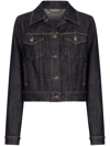 Dolce & Gabbana Sophisticated Logo-appliqué Cotton-blend Denim Jacket In Navy Blue In Blue