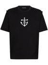Dolce & Gabbana Blue T-shirt With Ancora Dg Print In Blue