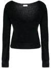 Dries Van Noten Low V Neck Sweater In Black