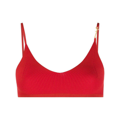 Jacquemus Le Bandeau Pralu罗纹针织短款上衣 In Red