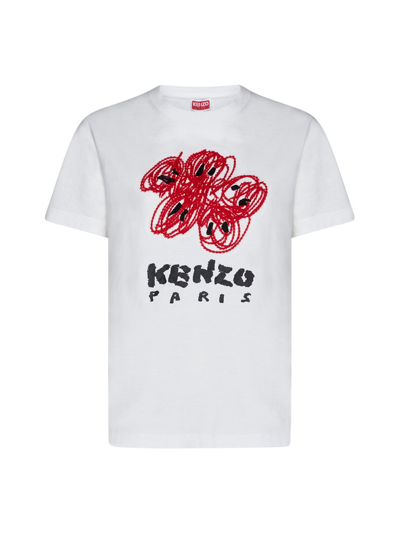 Kenzo Graphic Printed Crewneck T In White