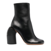 Off-white Off White Black Leather Spring Ankle Boots In Black