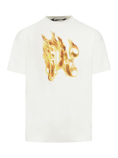 Palm Angels T-shirts In Off White Gold
