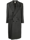 Sunflower Double-breasted Wool Blend Midi Coat In Grey