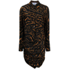 Attico ''hatty'' Black And Cinnamon Mini Dress In Black/orange