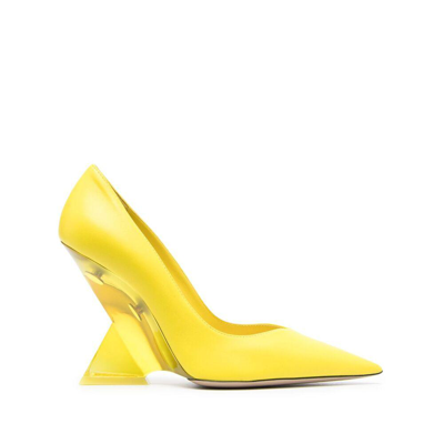 Attico Cheope 110mm Leather Pumps In Yellow
