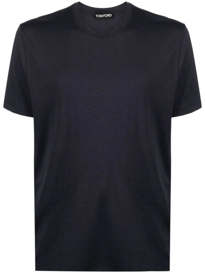 Tom Ford Melange T-shirt Clothing In Blue