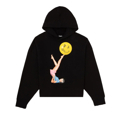 Pre-owned Palm Angels Juggler Pin Up Hoodie 'black/pink'