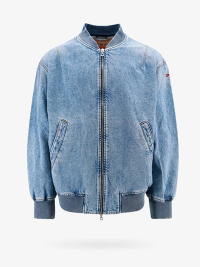 Diesel D Vinz Zipped Denim Jacket In Blue