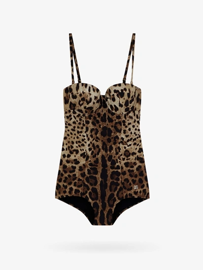 Dolce & Gabbana Swimsuit In Natural Print