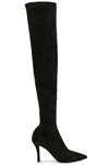 The Row Annette Suede Over-the-knee Boots In Black