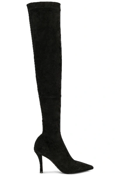 The Row Annette Suede Over-the-knee Boots In Black