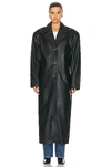Grlfrnd The Long Leather Coat In Black