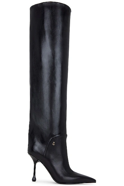 Jimmy Choo Cycas 95 Lambskin Knee-high Boots In Black