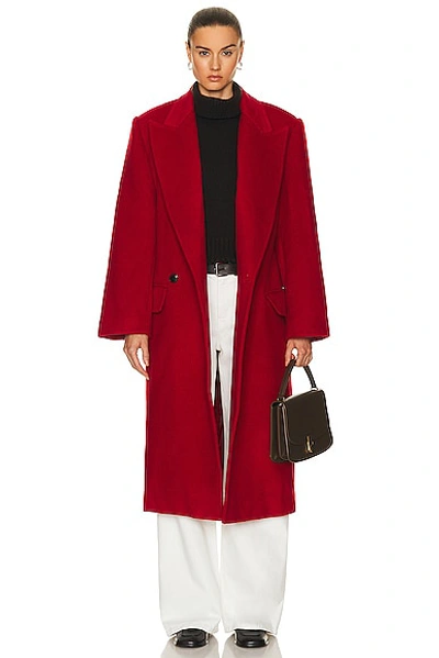 Grlfrnd Bronte Oversized Coat In Deep Red