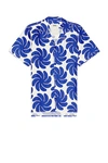 Oas Nebula Cuba Linen Shirt In Blue