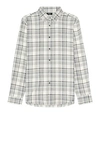 Theory Gray Irving Shirt In Ivory Multi