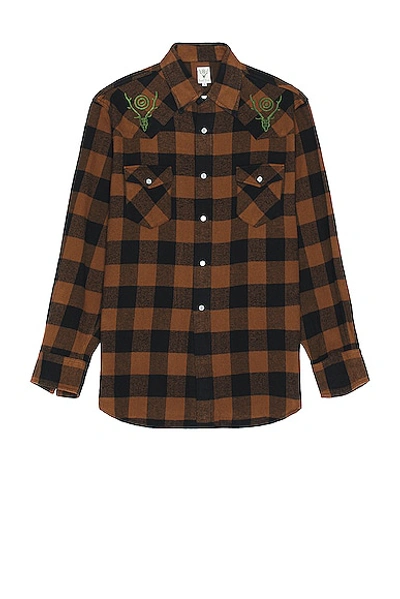 South2 West8 Western Shirt In Brown