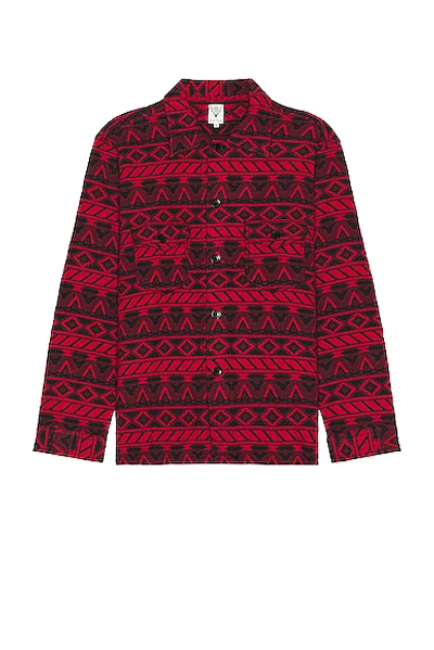 South2 West8 Smokey Shirt In Red & Black