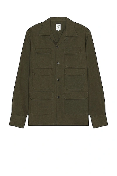 South2 West8 6 Pocket Classic Shirt In Olive