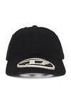 Diesel Oval-d Cotton Baseball Cap In Deep Black