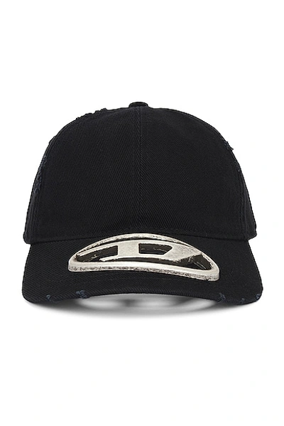 Diesel Oval-d Cotton Baseball Cap In Black