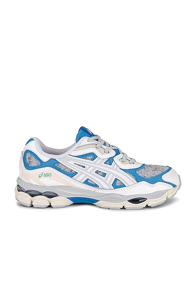 Asics Gel-nyc Sneaker In White & Dolphin Blue