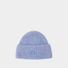 ACNE STUDIOS PANA FACE BEANIE - ACNE STUDIOS - WOOL - BLUE